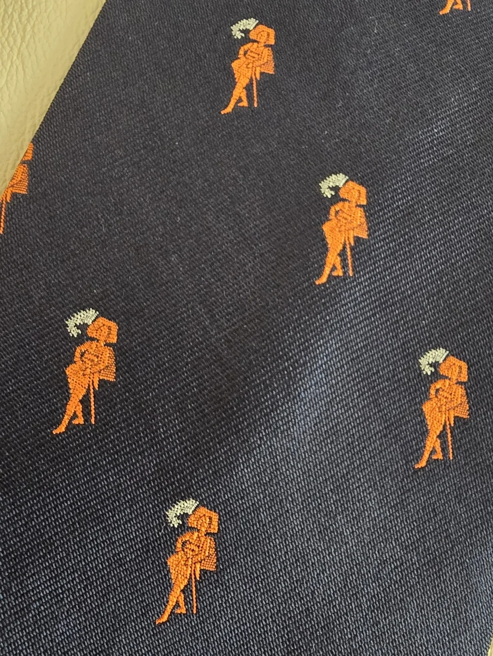 Keys and Lockwood Men's Blue Orange Silk Necktie Tie